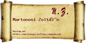Martonosi Zoltán névjegykártya